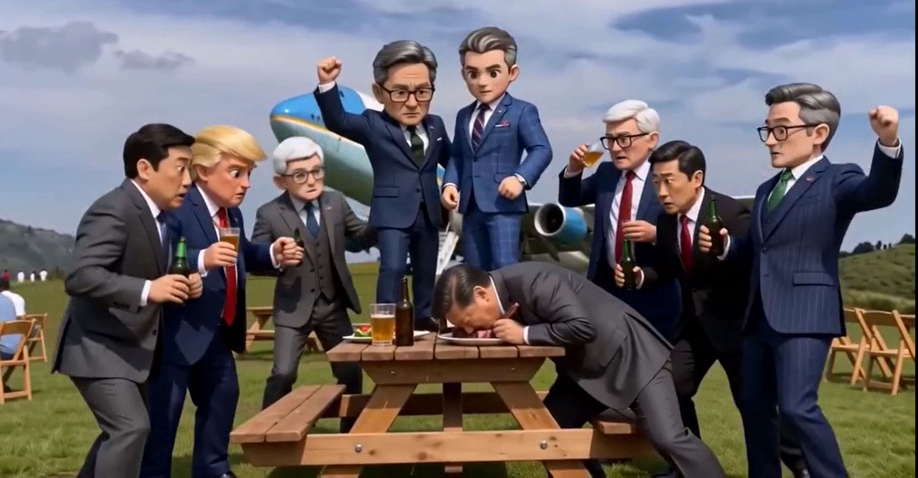 The meeting between Trump and Xi was held at Qingtiangang