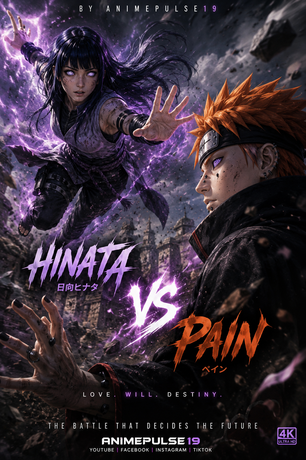 PAIN ARC FAN MADE: HINATA VS PAIN