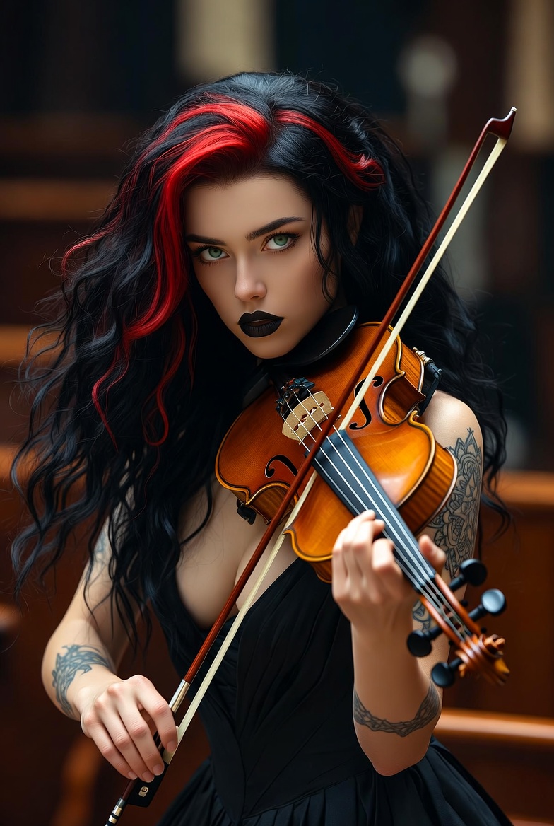 ❤️🖤🎶🎻🎶🖤❤️ #violon #music #sexy #aiartwork #dannycoxone