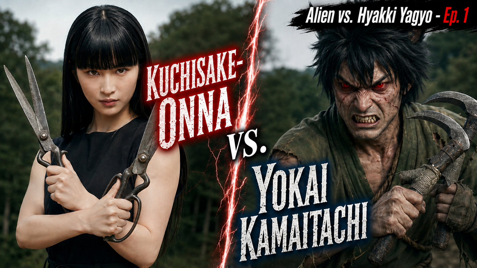 [Alien vs. Hyakki Yagyo - Episode 1] Kuchisake-Onna vs. Kamaitachi | The Stolen Wraith