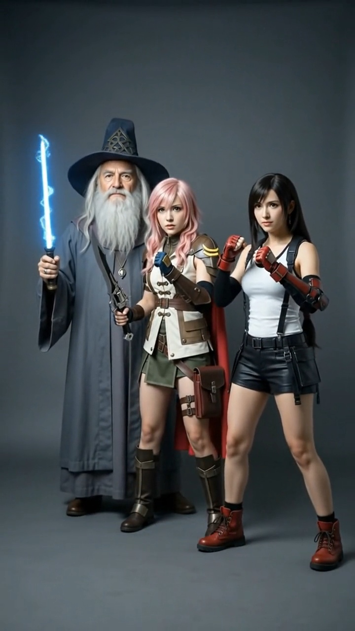 The Wise Old Man with Lightning and Tifa